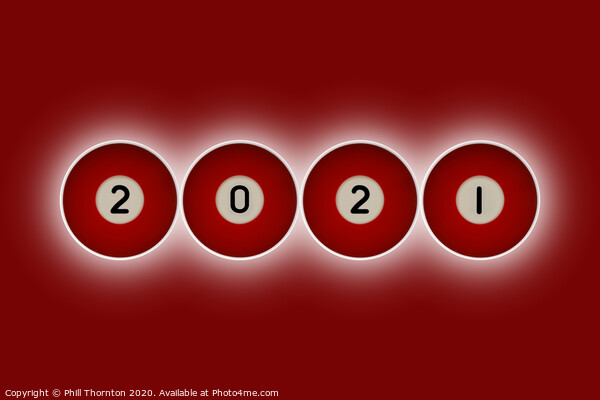 2021 happy new year red balls Picture Board by Phill Thornton