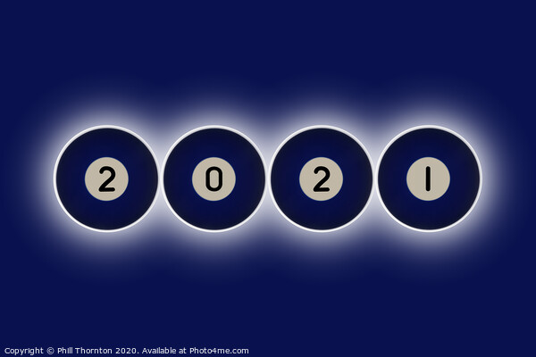 2021 new year blue balls Picture Board by Phill Thornton