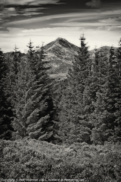 Glenshant Hill and Goatfell, Isle of Arran B&W Picture Board by Phill Thornton