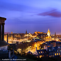 Buy canvas prints of Evening skies over Edinburgh Castle panorama by Phill Thornton