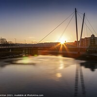 Buy canvas prints of Golden Sunrise on Lune Millennium Bridge by Phill Thornton