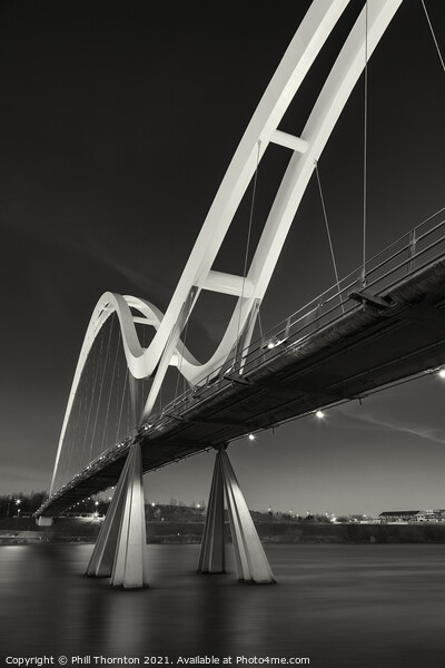 Infinity Bridge, Stockton-on Tees. No. 3 B&W Picture Board by Phill Thornton