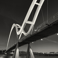 Buy canvas prints of Infinity Bridge, Stockton-on Tees. No. 3 B&W by Phill Thornton