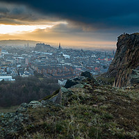 Buy canvas prints of Sunset from Arthur's Seat by Richard Nicholls