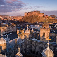 Buy canvas prints of Edinburgh Castle Aerial by Richard Nicholls