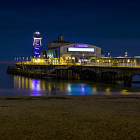 Buy canvas prints of Bournemouth pier at night by Steve Mantell