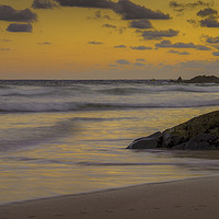 Buy canvas prints of Sunrise over St Ives bay by Steve Mantell
