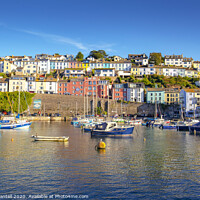 Buy canvas prints of Fishing boats moored in pretty Devon port by Steve Mantell