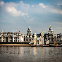 Buy canvas prints of Tall Ship on the Thames at Greenwich by Simon Belcher