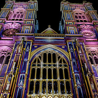 Buy canvas prints of Illuminated Westminster Abbey by Simon Belcher
