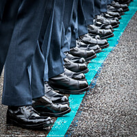 Buy canvas prints of Boots of the RAF Band Line Up by Simon Belcher