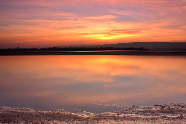 Sunset over the River Severn Picture Board by Susan Snow