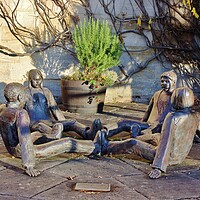 Buy canvas prints of Touching Souls Sculpture Tewkesbury by Susan Snow