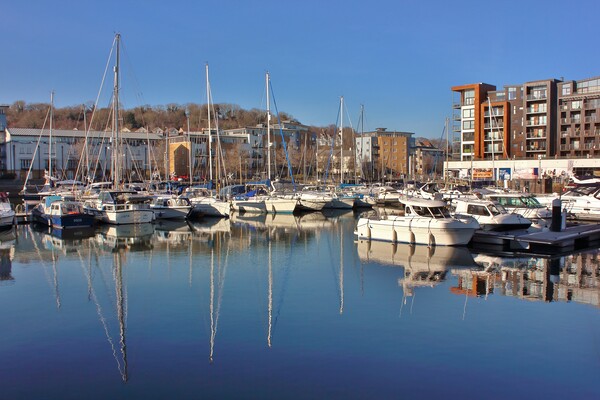 Portishead Marina Picture Board by Susan Snow