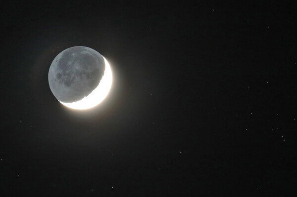 Crescent Moon with Earthshine Picture Board by Susan Snow