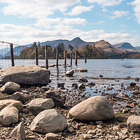 Buy canvas prints of Derwent waters stones by Mike Hughes