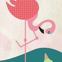 Buy canvas prints of Flamingo had an ice cream by Martha Lilia Guzmán Marín