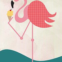 Buy canvas prints of Flamingo has an ice cream. by Martha Lilia Guzmán Marín