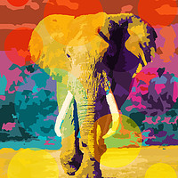 Buy canvas prints of Elephant Pop by Martha Lilia Guzmán Marín