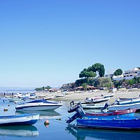 Buy canvas prints of Fishing Boats in Alvor, Portugal by Penny Martin