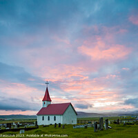 Buy canvas prints of Reyniskirkja Church, Iceland by Slawek Staszczuk