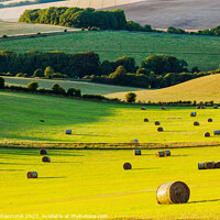 Buy canvas prints of Hay Bales on the South Downs by Slawek Staszczuk