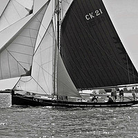 Buy canvas prints of tradtional east coast gaffer workboat, Smack by Oliver Southgate