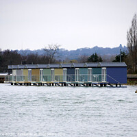 Buy canvas prints of Beach Huts from the water by Oliver Southgate