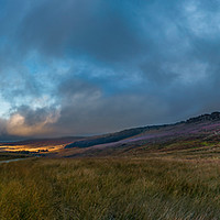 Buy canvas prints of Sunset Over Stanage Edge by Carol Herbert
