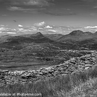 Buy canvas prints of Cnicht, Moelwyn Mawr and Moelwyn Bach in the Glasl by David Thurlow