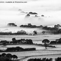 Buy canvas prints of Mist on the fields by David Thurlow
