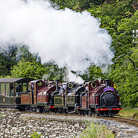 Buy canvas prints of Triple heading England engine on Cei Mawr on the Ffestiniog Railway.  by David Thurlow