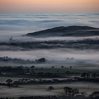 Buy canvas prints of Welsh Evening Sea Mist by David Thurlow