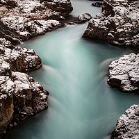 Buy canvas prints of Hraunfossar Falls, Iceland by David Thurlow