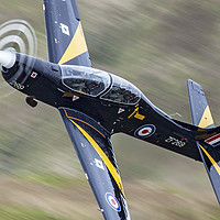 Buy canvas prints of RAF Tucano T1 ZF269 in the Mach Loop, mid Wales. by David Thurlow
