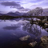 Buy canvas prints of Lochan na h-Achlaise with Black Mount in the background by David Thurlow