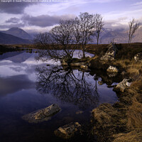 Buy canvas prints of Lochan na h-Achlaise with Black Mount in the background by David Thurlow