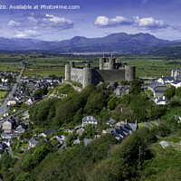 Buy canvas prints of Harlech Castle and Town by David Thurlow