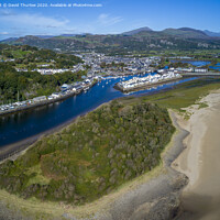 Buy canvas prints of The idyllic harbour town of Porthmadog by David Thurlow