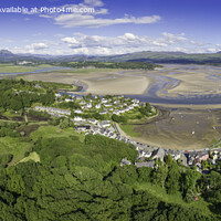 Buy canvas prints of The idyllic harbour of Borth y Gest by David Thurlow