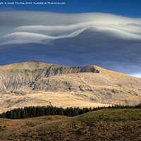 Buy canvas prints of Lenticular Clouds above Snowdon by David Thurlow