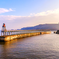 Buy canvas prints of Whitby Pier by Gary chadbond