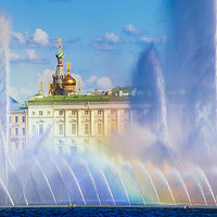 Buy canvas prints of Fountains and Winter Palace by Jon Sparks