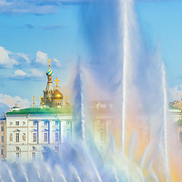 Buy canvas prints of Fountains and Winter Palace 2 by Jon Sparks