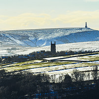 Buy canvas prints of Heptonstall Church and Stoodley Pike by Jon Sparks