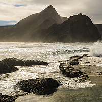 Buy canvas prints of Breaking waves, Ponta da Calheta by Jon Sparks