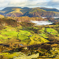 Buy canvas prints of Little Langdale and Fairfield by Jon Sparks
