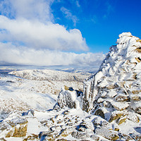 Buy canvas prints of Snowy cairn on Swirl How by Jon Sparks