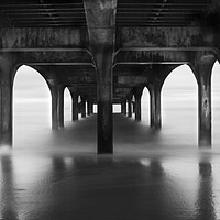 Buy canvas prints of Under the pier at Boscombe Beach by Anthony Hart