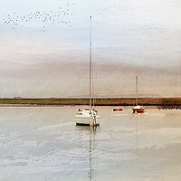 Buy canvas prints of Impressionist style image of boats in Christchurch harbour by Anthony Hart